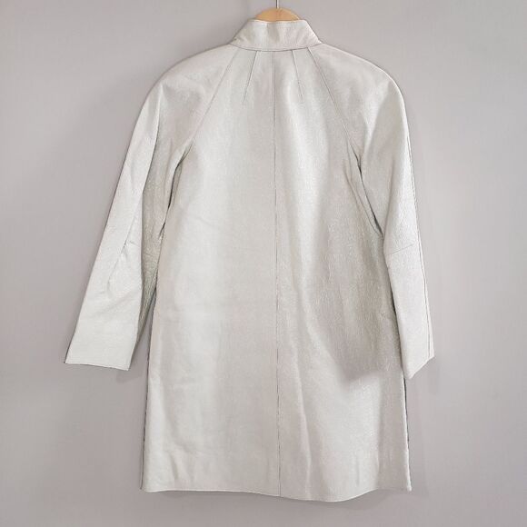 Club Monaco NWT XSmall Bone Tumbled Leather Jacket - Picture 6 of 17